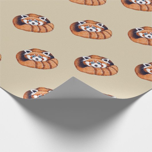 Kleiner roter Panda-Bär Geschenkpapier (Ecke)