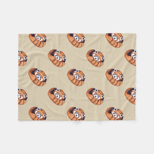 Kleiner roter Panda betreffen Tan Fleecedecke (Vorderseite (Horizontal))