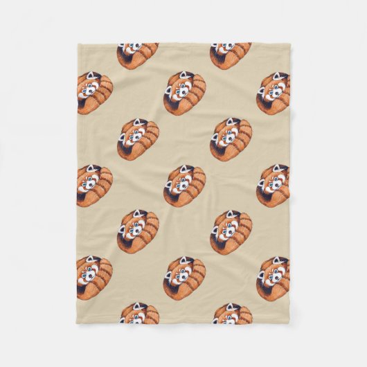 Kleiner roter Panda betreffen Tan Fleecedecke (Vorderseite)