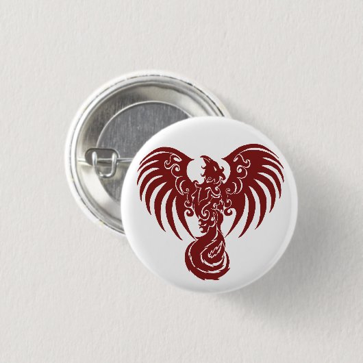 Kleiner roter Phoenix-Logoknopf Button (Vorne & Hinten)