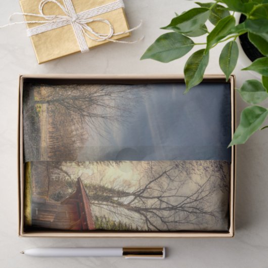 Kleiner Roter Stall mit Keramik Pocken Seidenpapier (Geschenk)