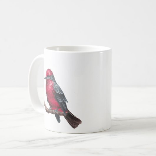 Kleiner roter Vogel Kaffeetasse (Vorderseite Links)