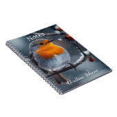 Kleiner Rotwein, der im Winter auf einem Ast sitzt Notizblock (Rechte Seite)