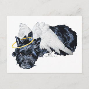 Kleiner ruhender Scottie-Engel Postkarte