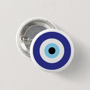 Kleiner Rundbauch Eye Blauer Mati Symbol Glücksbri Button