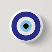 Kleiner Rundbauch Eye Blauer Mati Symbol Glücksbri Button (Vorderseite)