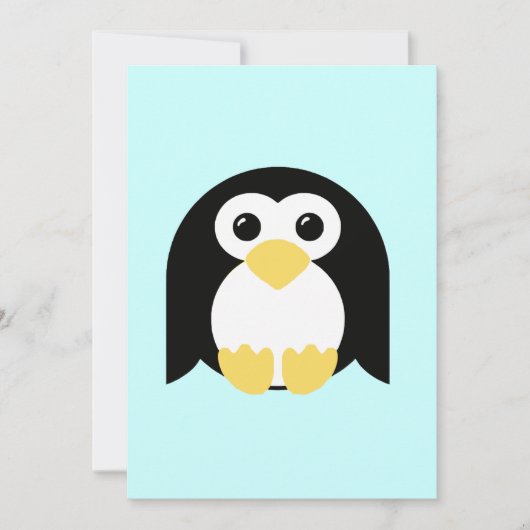 Kleiner runder Pinguin Einladung (Vorderseite)