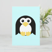 Kleiner runder Pinguin Einladung (Stehend Vorderseite)