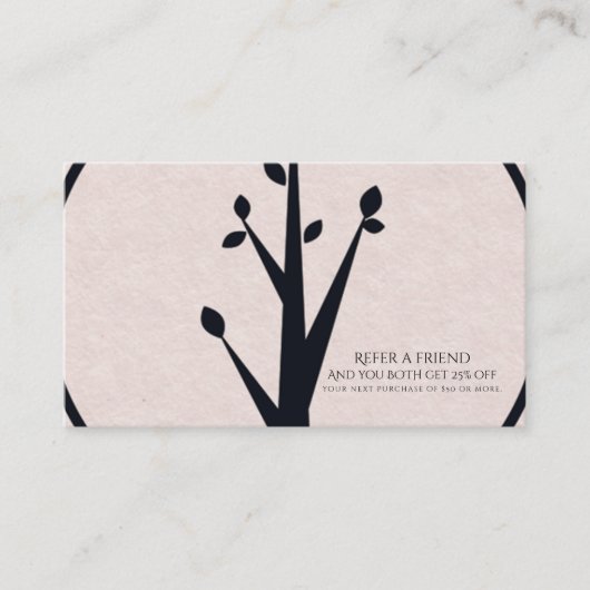 Kleiner rustikaler Baum Natur Bio Ferienwohnung Empfehlungskarte (Vorderseite)