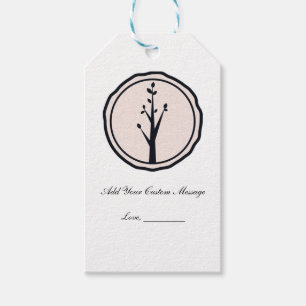 Kleiner rustikaler Baum Natur Hochzeit Gewohnter G Geschenkanhänger
