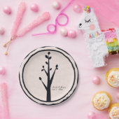 Kleiner rustikaler Baum Natur Hochzeitlicher Empfa Pappteller (Party)