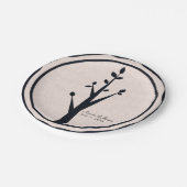 Kleiner rustikaler Baum Natur Hochzeitlicher Empfa Pappteller (Schrägansicht)