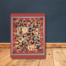 Kleiner rustikaler Vintager Crazy Patchwork Quilt Sherpadecke