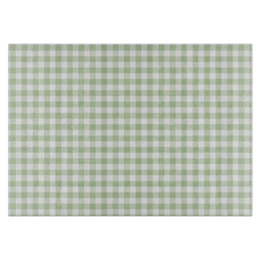 Kleiner Salbei und weißes Gingham Schneidebrett (Vorderseite)