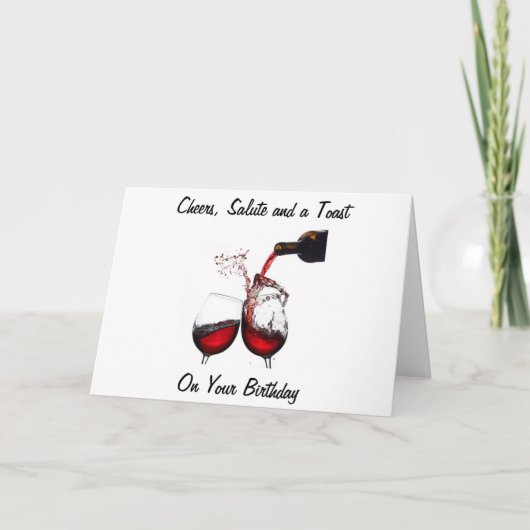 KLEINER, SALUTE UND TOSTUAST AM BIRTHTAG KARTE (Vorderseite)