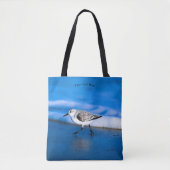 Kleiner Sanderling-Vogel auf See Tasche (Vorderseite)