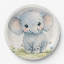 Kleiner sanfter Riese Elefant Blau Baby-Party