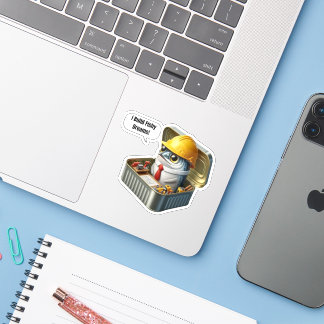 Kleiner Sardinen-Ingenieur Cleverer Ozean-Worksho Aufkleber