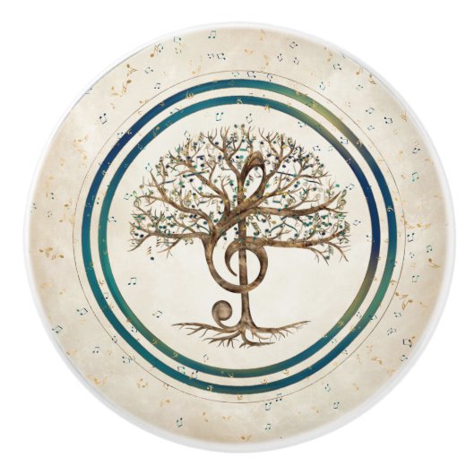 Kleiner, sauberer Musikbaum Keramikknauf (Vorderseite)