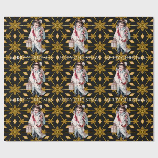 Kleiner Schäfer-Jungen-viktorianisches Weihnachten Geschenkpapier (Flach)