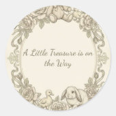 Kleiner Schatz Baby Shower Aufkleber (Vorderseite)