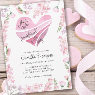 Kleiner Schatz Herz und Blumen Baby Shower Einladung