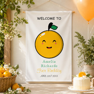 Kleiner Schatz Orange Citrus 1. Geburtstag Banner