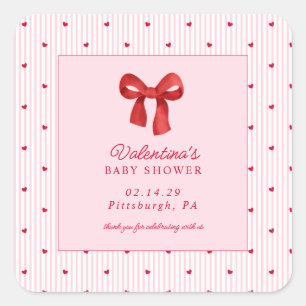 Kleiner Schatz Valentins Coquette Papiertücher Quadratischer Aufkleber