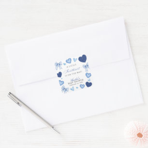 Kleiner Schatz Valentinstag Babyshower Quadratischer Aufkleber