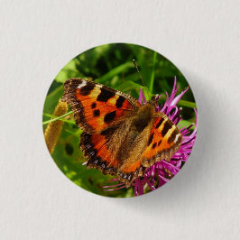 Kleiner Schildpatt-Schmetterlings-Knopf Button