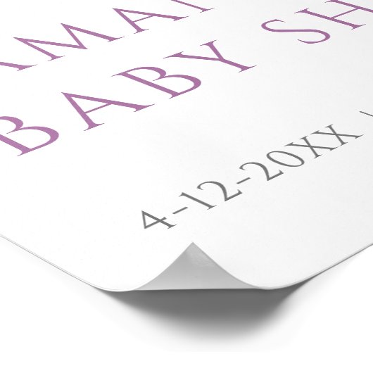 Kleiner Schmetterling ist auf dem Weg Babydusche w Poster (Ecke)