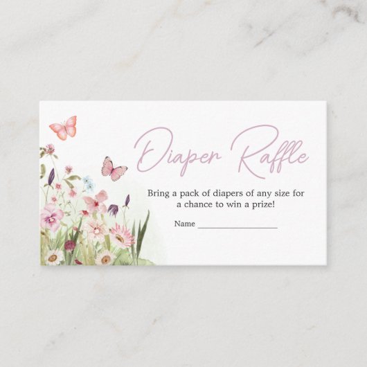 Kleiner Schmetterling-Wildblume-Windeln Begleitkarte (Vorderseite)