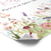 Kleiner Schmetterling-Wildblume-Windeln Poster (Ecke)