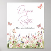 Kleiner Schmetterling-Wildblume-Windeln Poster (Vorne)
