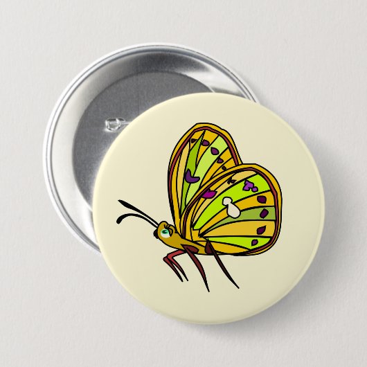 Kleiner Schmetterlingszettel Button (Vorne & Hinten)