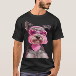 Kleiner Schnauzer, rosa Sonnenbrille T-Shirt