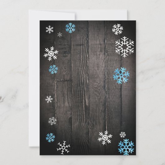 Kleiner Schneeflocken auf dem Weg Babydusche Einla Einladung (Rückseite)