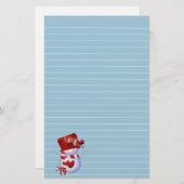 Kleiner Schneemann in Red Hat Briefpapier (Vorne/Hinten)