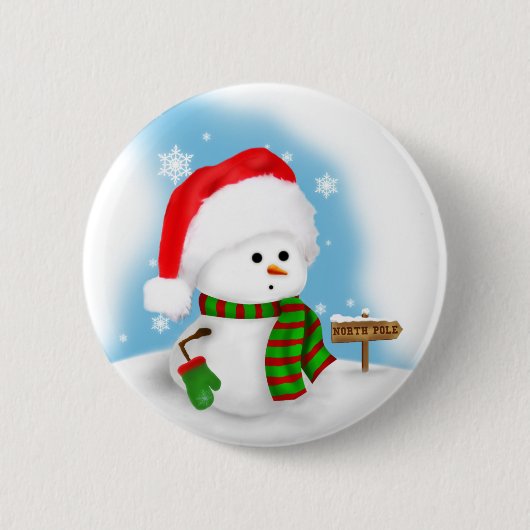 Kleiner Schneemann-Knopf Button (Vorderseite)