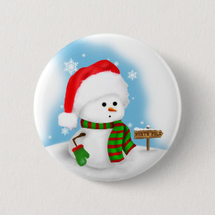 Kleiner Schneemann-Knopf Button
