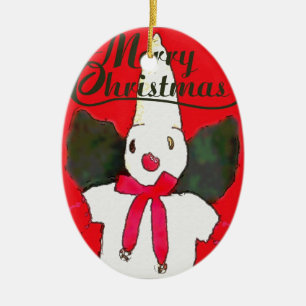 Kleiner Schneemann New Orleans Keramik Ornament