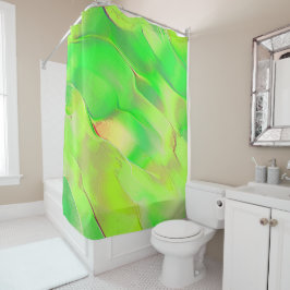 Kleiner Schnitzer in altem, lebhaftem Grün Duschvorhang