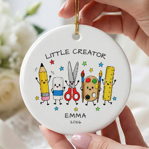 Kleiner Schöpfer Kinder-Weihnachtsbaumschmuck Keramik Ornament