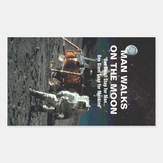 Kleiner Schritt für den Menschen auf dem Mond Ries Rechteckiger Aufkleber (Vorderseite)