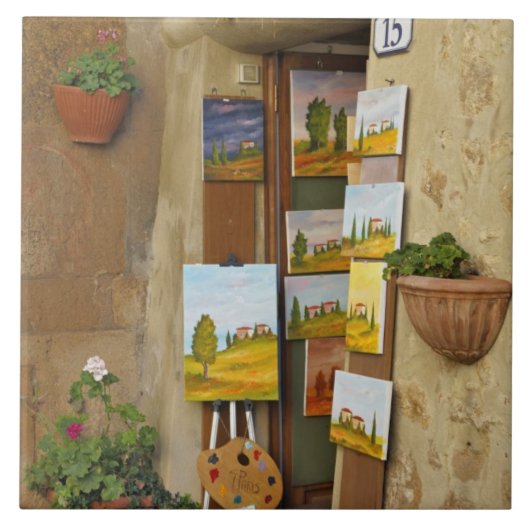 Kleiner Schuh mit Kunstwerk zum Verkauf auf Gehste Fliese (Vorderseite)