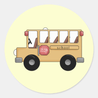 kleiner Schulbus Runder Aufkleber