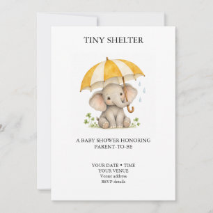 Kleiner Schutz Elefant Regenschirm Babyparty Einladung