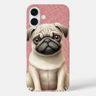 KLEINER SCHWARZ- UND TAN-MOPS iPhone 16 PLUS HÜLLE