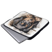 KLEINER SCHWARZ- UND TAN-PUPPENHUNDE ÜBER DEM ZENT LAPTOPSCHUTZHÜLLE (Vorne Knopf)