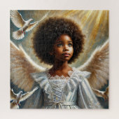 Kleiner schwarzer Girl-Engel mit Afro Puzzle (Vertikal)